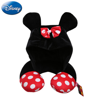 

Disney Minnie Hooded U-shaped pillow hooded neck pillow lunch break portable plush pillow home supplies office essential travel artifact