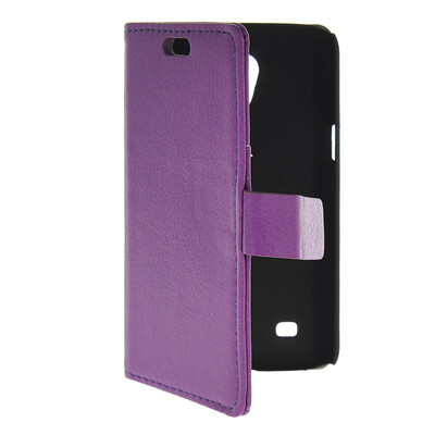 

MOONCASE Slim Leather Flip Wallet Card Pouch with Kickstand Shell Back ЧЕХОЛ ДЛЯ Samsung Galaxy Core Lite 4G G3586V Purple