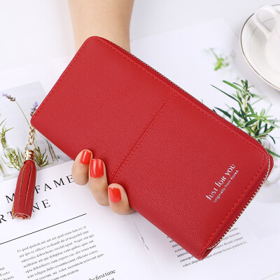 

2018 New Style Simple Casual Lady Wallet Purse Two Fold Long Zipper Horizontal Handbag