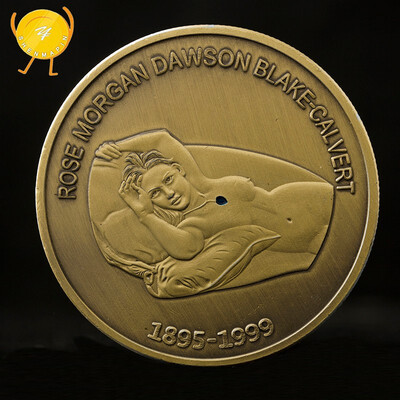 

2016 Titanic commemorative coin Rose coin romantic nude&embossed ocean heart blue diamond pendant coin love coin