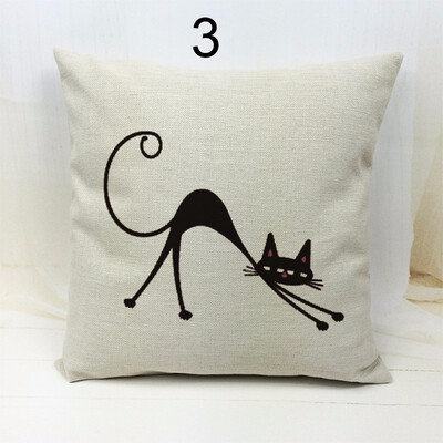 

Universal Fashion Popular Vintage Black Cat Square Pillowcase Cotton Linen Throw Pillow Case Sofa Cushion Cover Home Car Decor