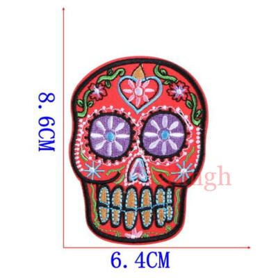 

twilingh Patches Sewing Iron-On Accessories Patchworks Skull Embroidered Sequined Patches For Clothing