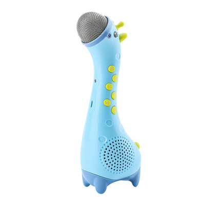 

Beiens beiens early education educational toys children singing microphone deer palm KTV wireless microphone rechargeable K2 blue