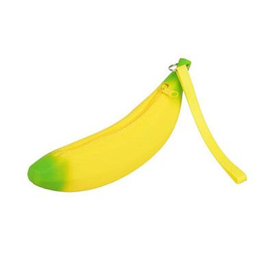 

MyMei Novelty Soft Silicone Portable Banana Coin Pencil Case Purse Bag Keyring Gift