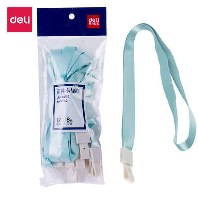 

Deli deli 12 documents card sets lanyard high-end business work card rope width 10mm mint green 8352