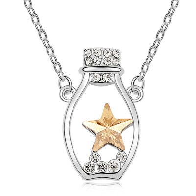 

High Quality Accessories Made With Crystal Form Swa Elements Moon And Stars Necklace Pendants Fashion Jewelry Womens 14407