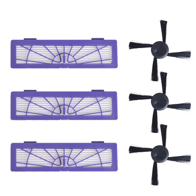 

3PCS Hepa Filters 3PCS Side Brush for Neato BotVac 70e 75 80 85 D75 D85 Robotic Vacuum Cleaner Parts Replacement Kits
