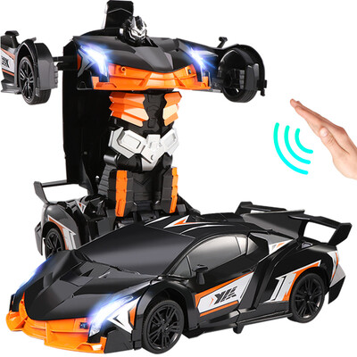 

JJRC large 34CM remote control car Lamborghini orange black deformation car wireless charging racing toy car boy child remote control car