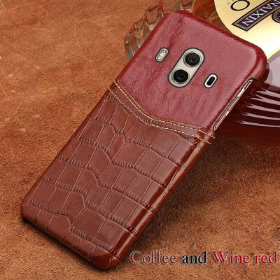 

Genuine Leather Phone Case For HUAWEI Mate 10 Case Crocodile Texture & Oil wax leather Back Cover For P9 P10 Plus Case