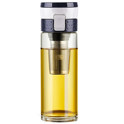 

Jingdong supermarket] green beads lvzhu 400ml thick anti-hot anti-dripping tropical tea transparent tea office bubble tea B668 dark blue