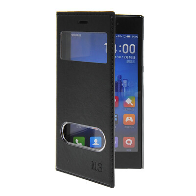

MOONCASE View Window Leather Side Flip Pouch Stand Shell Back ЧЕХОЛ ДЛЯ XiaoMi Rice MI 3 M3 Black