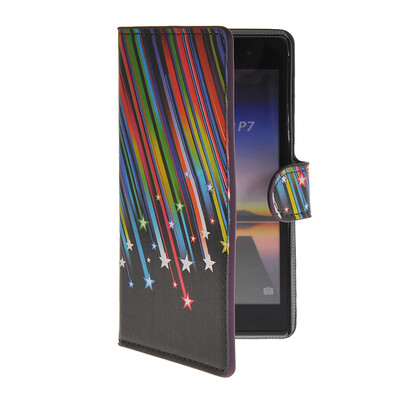 

MOONCASE Meteor style Leather Side Flip Wallet Card Slot Stand Pouch чехол для Huawei Ascend P7