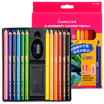 

Marco 1650-12CB 12-color soft-core oil color pencil / color pen / color lead paper box