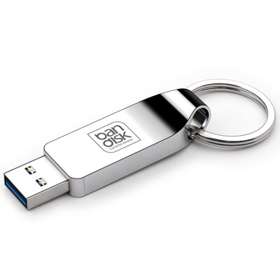 

bandisk PRO 128GB USB30 high speed U disk all metal simple fashion car U disk large steel ring portable version bright si