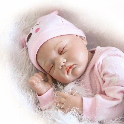 

Hair Rooted Realistic Reborn Baby Dolls Soft Silicone 22" 55cm Lifelike Newborn Doll Girl XMAS Gift