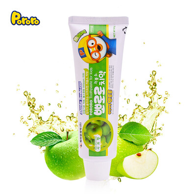 

Pororo childrens toothpaste 90g 3-12 years old Bao Lulu natural xylitol baby toothpaste green appl