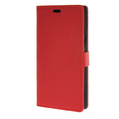 

MOONCASE Litch Skin Leather Card Slot Wallet Bracket Back Case Cover for Samsung Galaxy J7 Red