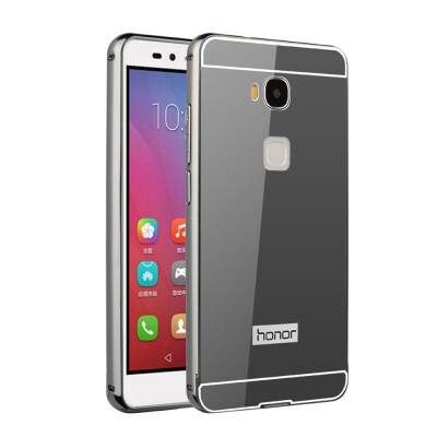 

MOONCASE Plating Metal Frame Edge Mirror Back Protective Shell 2 in 1 Thin Case Cover for Huawei Honor 5X