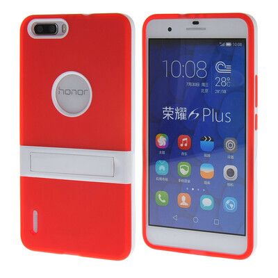 

MOONCASE Huawei Дело Желе Цвет силиконовый гель ТПУ Тонкий с подставкой обложка чехол для Huawei Honor 6 Plus Красный