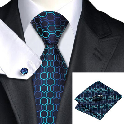 

2016 New Hot selling Vogue Men Silk Tie Set High Quality 100 Silk Necktie Handkerchief Cufflinks Set for Formal Wedding Business