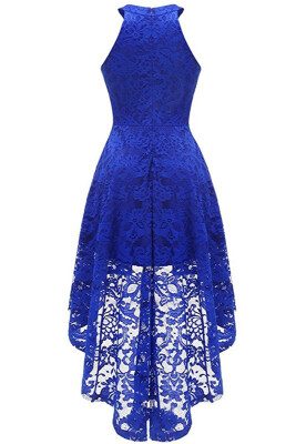 

Lace Dress Female Robe Casual Rockabilly High Low Sleeveless Swing Summer Dresses