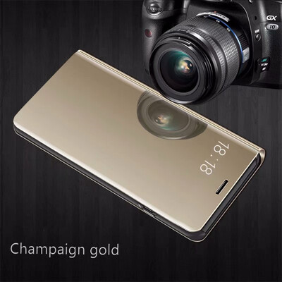 

Huawei Enjoy 7S Luxury Slim Mirror Flip Shell Stand Leather Smart Clear View Window Cover Phone Case