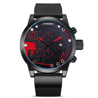 

New Fahion Men Watches Top Brand Luxury Full Steel Quartz Clock Sinobi Racing Sport Men Chronograph Watch Male Relogio Masculino