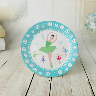 

FANLUS 7inch colorful dots wave point disposable paper plates party tray Valentine Birthday Wedding Tableware cake barbecue
