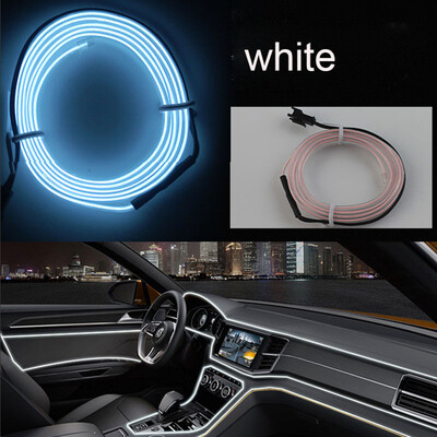 

Car Styling 5m 12V Car LED Cold lights Flexible Neon EL Wire Auto Lamps on Car Cold Light Strips Line Decorative LED Strip lamps