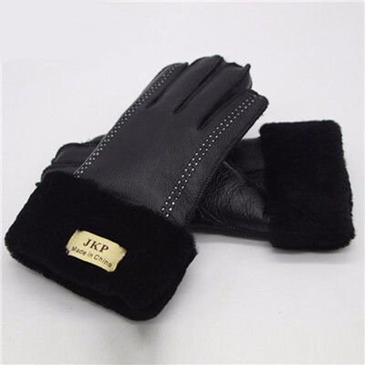 

Leather mittens ladies autumn&winter gloves real sheepskin fur warm gloves hot elegant ladies full finger leather discount