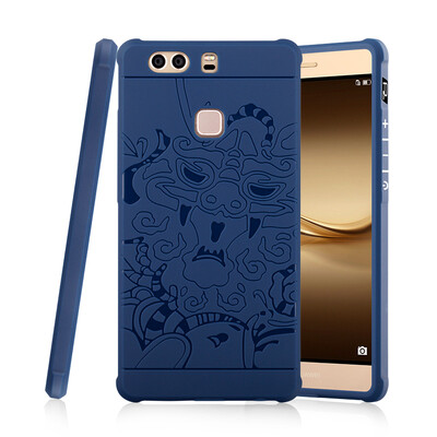 

Goowiiz Phone Case For Huawei P9P9 PlusP9 LiteG9 Lite Carved Dragon Thin Matte soft Silicone Prevent falling