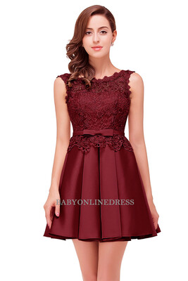 

2018 Prom Dresses Short Sexy Applique Lace Formal Party Gown Prom Dress