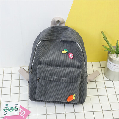 

New Style Corduroy Retro Backpack for College Girl Leisure Students Winter Travel Backpack