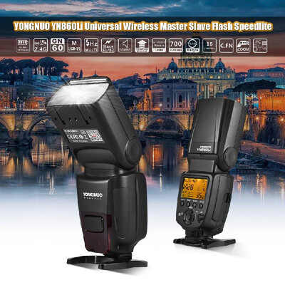 

YONGNUO YN860Li Universal Wireless Master Slave Flash Speedlite GN60 LCD Display With 1800mAh Liion Battery Battery Charger for