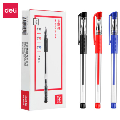 

Deli deli 05mm mixed color classic office neutral pen pen pen 9 black 2 red 1 blue 33518