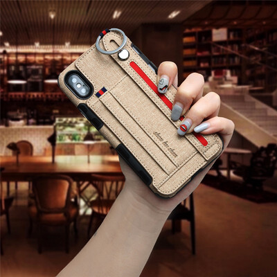 

SHS Phone Case For Iphone 6 Plus6s Plus7 Plus8 Plus Fashion Canvas Card slot Hanging rope Multifunction wallet