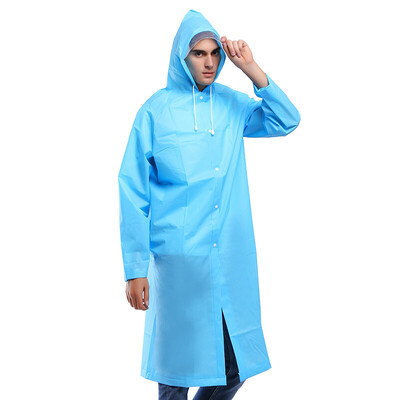 

Many beautiful single raincoat adult outdoor hiking men&women long hooded waterproof poncho travel transparent fashion raincoat suit blue
