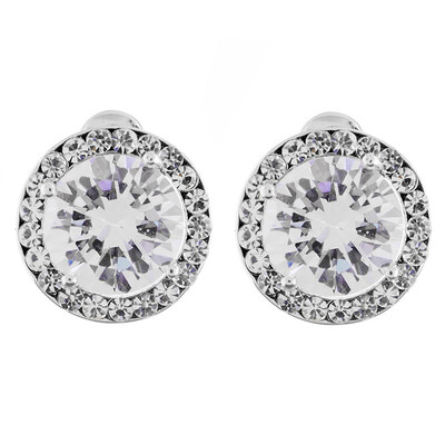

Aiyaya White Gold Plated High Quality Cubic Zircon Round Stud Earrings For Womens