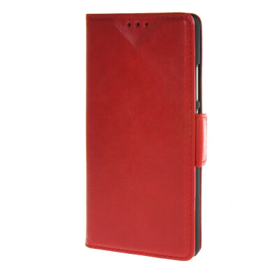 

MOONCASE Huawei Ascend P8 Case Oil Skin Leather Card Flip Wallet Slot Bracket Back Case Cover Red