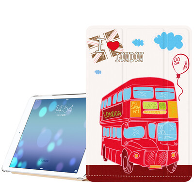 

BIAZE Apple iPad Pro 12,9-дюймовый корпус / оболочка свет и падение интеллектуальный сон три раза кожи иллюстрации серии PB17-красный небольшой автобус