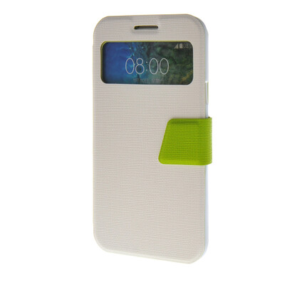 

MOONCASE View window Leather Wallet Flip Stand Pouch чехол для Samsung Galaxy E5 White