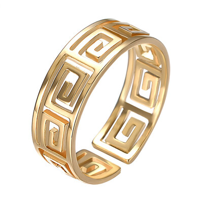 

Yoursfs Maze Ring Yellow Gold Plated Open Adjustable Labyrinth Band Ring Fashion Jewelery for Birthday Gift