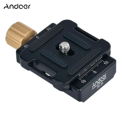 

Andoer DC-34 Quick Release Plate Clamp Adapter with One Quick Release Plate 14" Screw for Arca-Swiss AS Standard QR Tripod Head