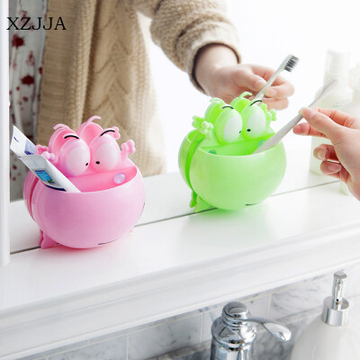 

Cntomlv High Quality Creative Cartoon Sucker Frog Toothbrush Wall Suction Bathroom Sets Toothbrush Holder