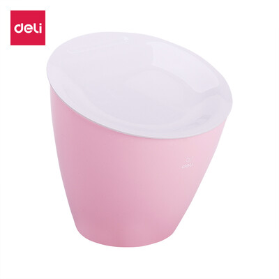 

Deli deli creative desktop trash can 18L desktop storage bucket simple flip multi-purpose powder 18830