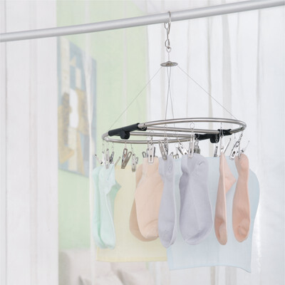 

Yipin home YIPIN 20 clip stainless steel folding drying rack underwear underwear wind drying racking socks rack clothespin towel rack SU1220 stainless steel folding drying rack 20