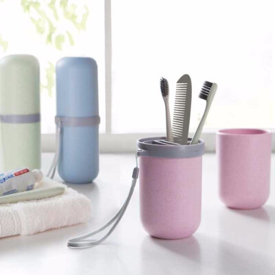 

Cntomlv Portable Utility Toothbrush Holder Tooth Mug Toothpaste Cup Bath Travel Accessories Set Toothbrush Case