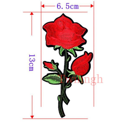 

1 Piece Patches Red Flower Embroidered Patch 3D Applique DIY Sewing Repair Accessories Fabric Stickers Wedding Clothing Patches