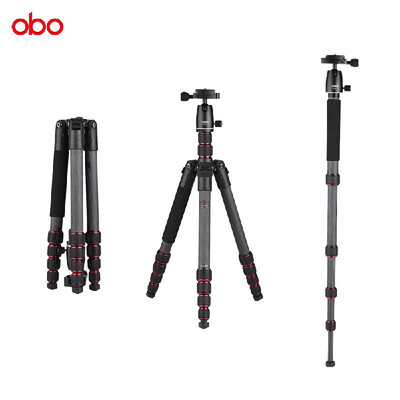 

OBO TS360C Foldable Portable Carbon Fiber Camera Tripod Travel Tripod Monopod with B262 Panoramic Ball Head 5 Sections Max Working
