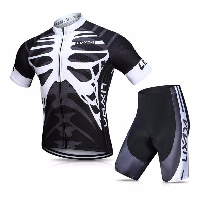 

Lixada Mens Cycling Jersey Set Breathable Quick-Dry Short Sleeve Biking Shirt with Gel Padded Shorts MTB Bike Cycling Clothing Se